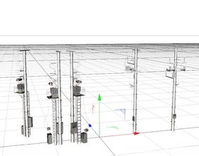 C4D模型电线杆