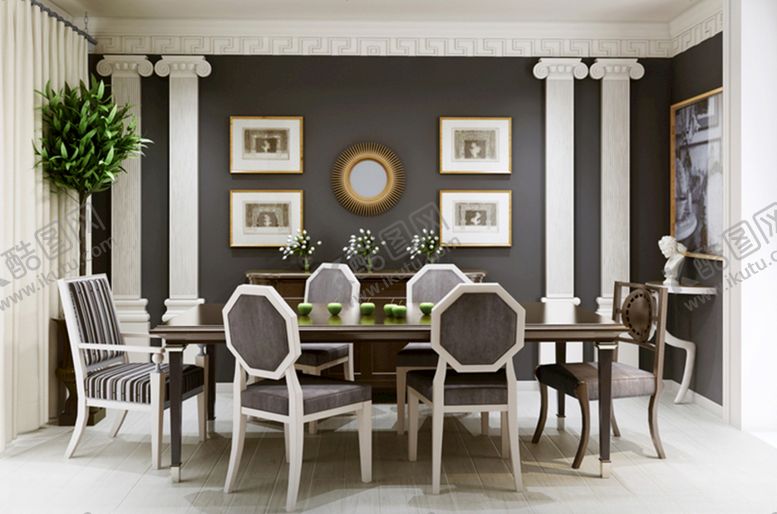 编号：57189309190843071405【酷图网】源文件下载-简欧式餐厅家装餐厅效果