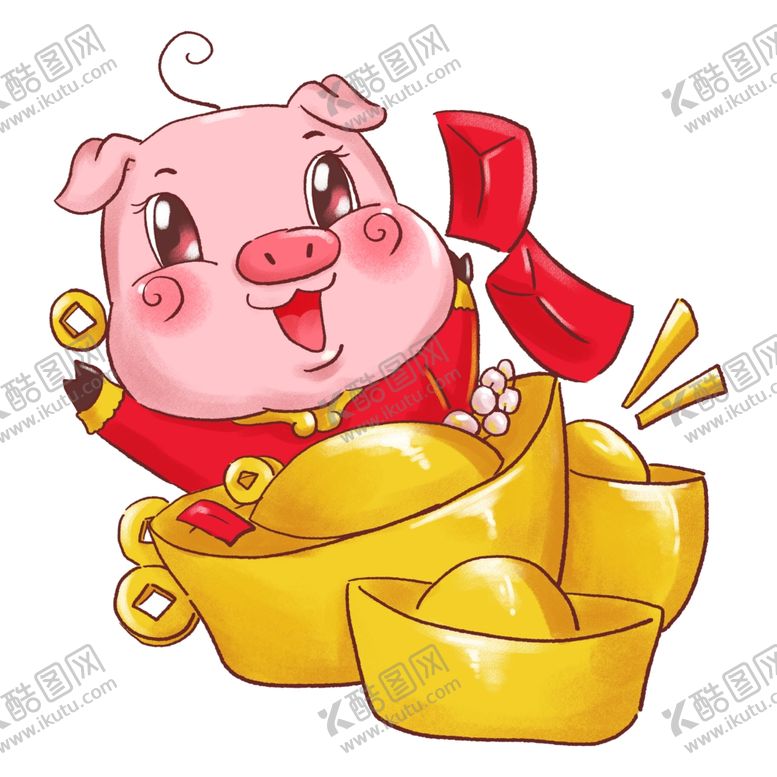 编号：60259709250722426245【酷图网】源文件下载-卡通猪大元宝