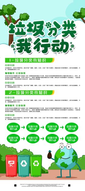 垃圾分类展架海报宣传图片