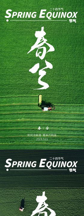 春分节气海报绿地二十四