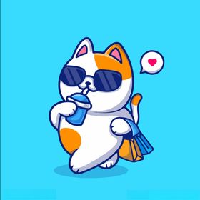 小猫卡通素材可爱墨镜