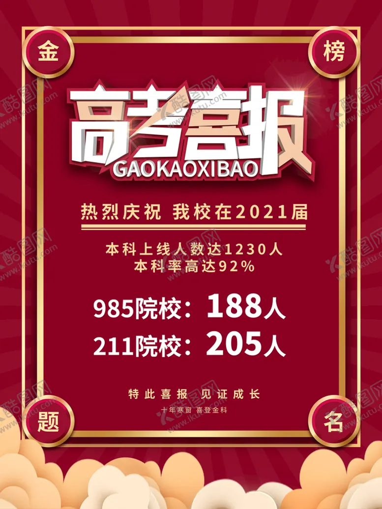 编号：43251609291949568645【酷图网】源文件下载-高考喜报 