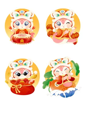 蛇年插画IP财神新