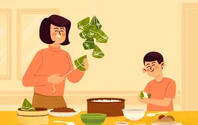 卡通粽子传统食物节日节庆食物