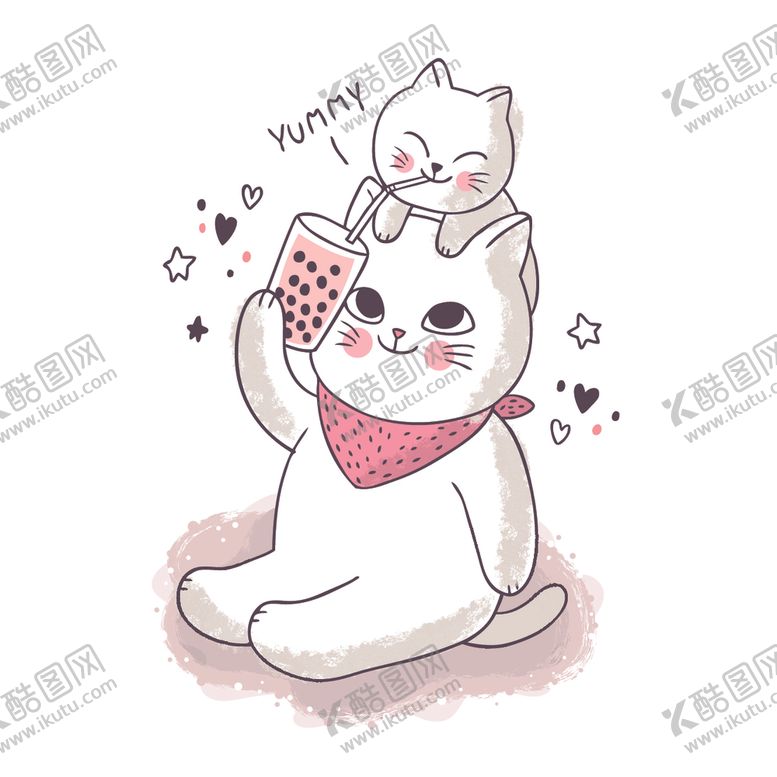 编号：62129010151751571445【酷图网】源文件下载-呆萌可爱小猫咪插画