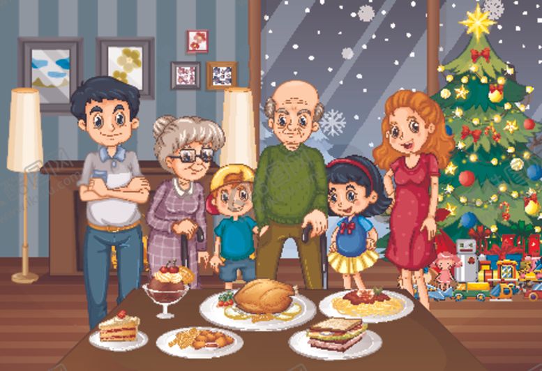 编号：32403010021052019878【酷图网】源文件下载-卡通快乐家庭