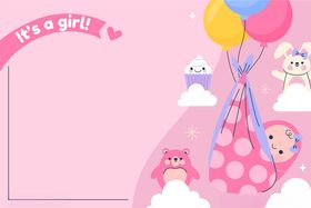 粉色女宝宝主题装饰背景