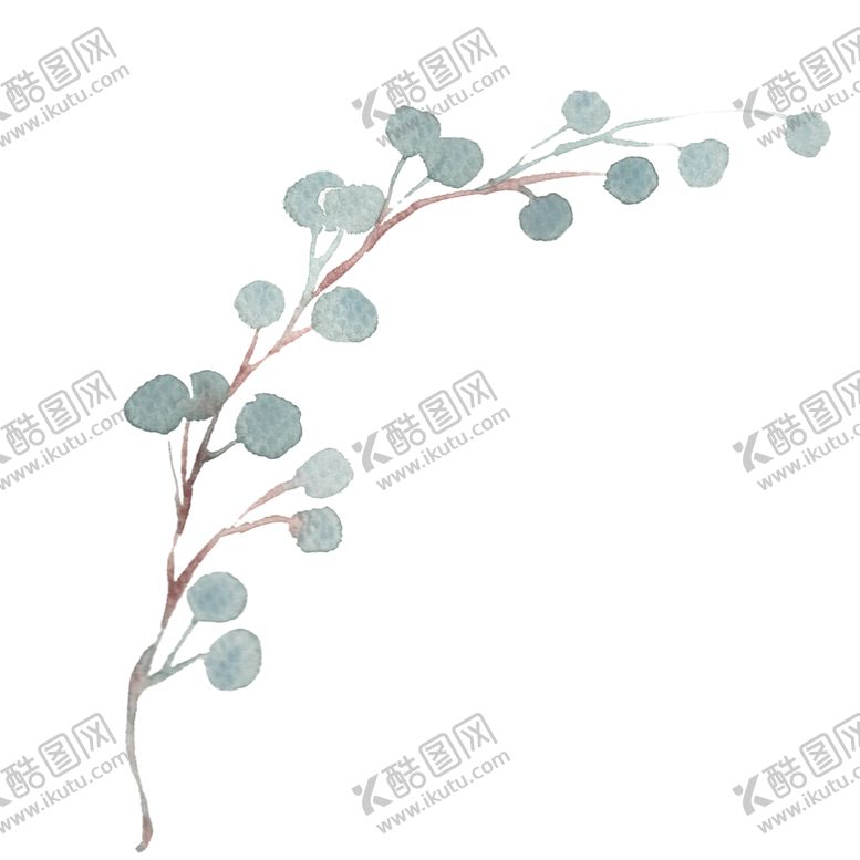 编号：35790709200153327037【酷图网】源文件下载-小清新水彩植物树枝