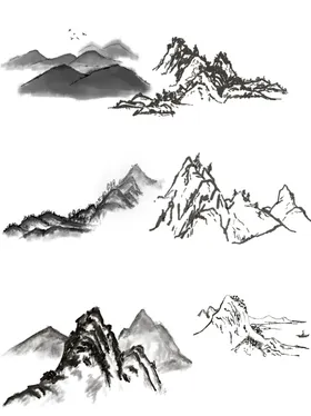 水墨山