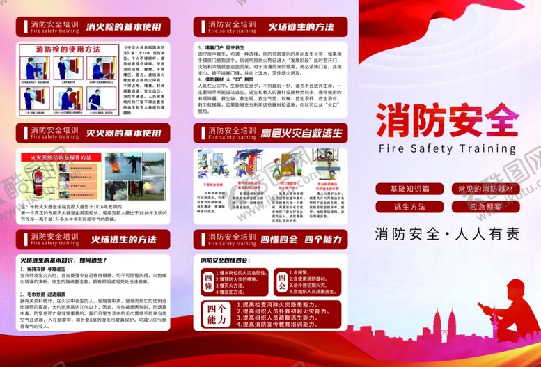 编号：82833904292212265212【酷图网】源文件下载-消防安全宣传三折页