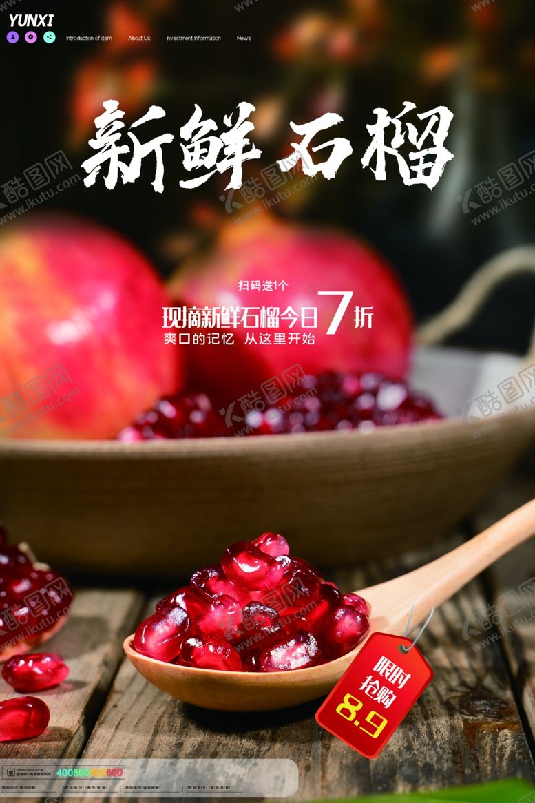 编号：19876309201430241028【酷图网】源文件下载-石榴海报