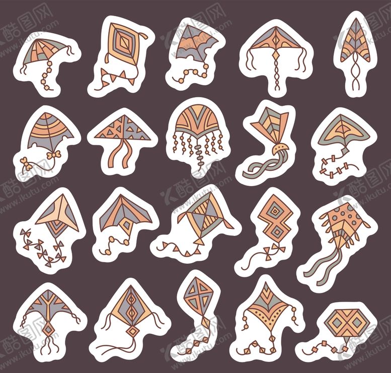 编号：31672511020654309551【酷图网】源文件下载-卡通风筝贴纸