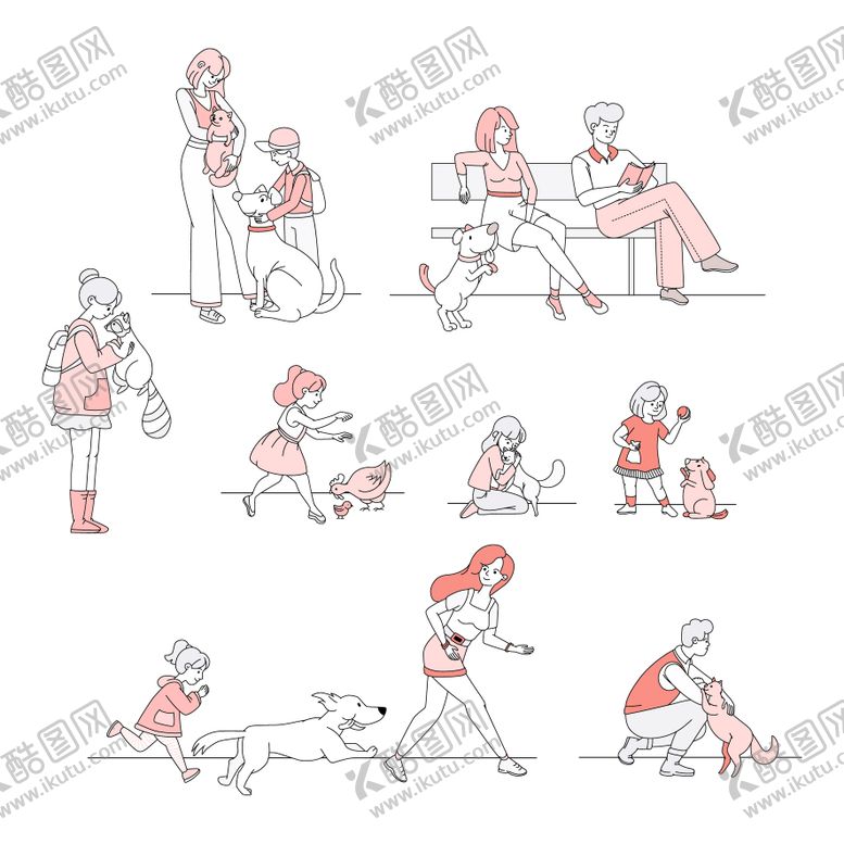 编号：74389009101854109742【酷图网】源文件下载-线稿人物贴纸