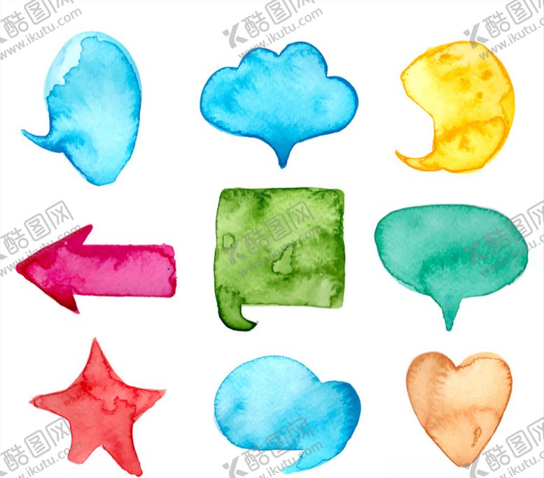 编号：69666409221759453761【酷图网】源文件下载-水彩手绘标签对话框