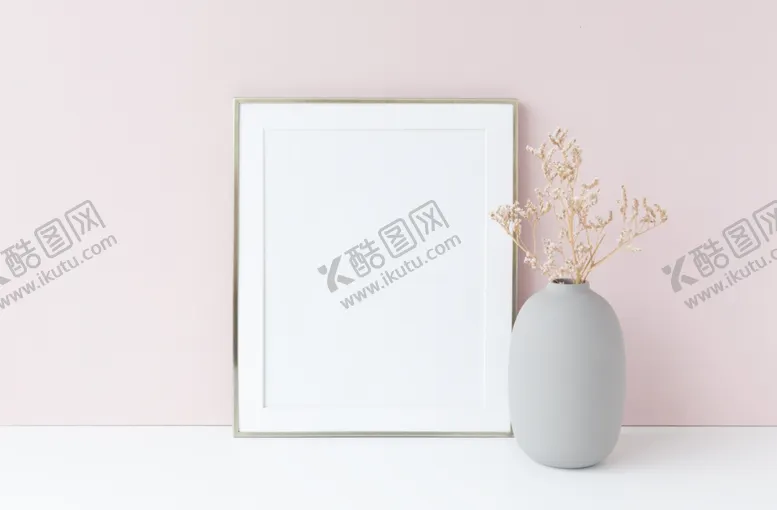 编号：11356704171717539279【酷图网】源文件下载-粉色香槟色金色画框样机模板