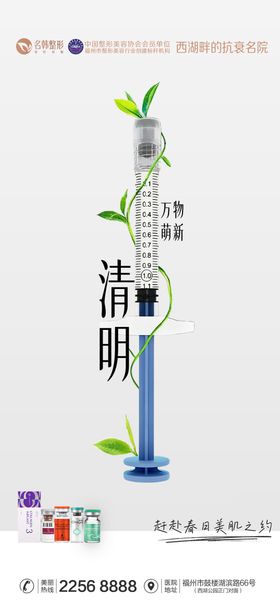 医美节气清明海报