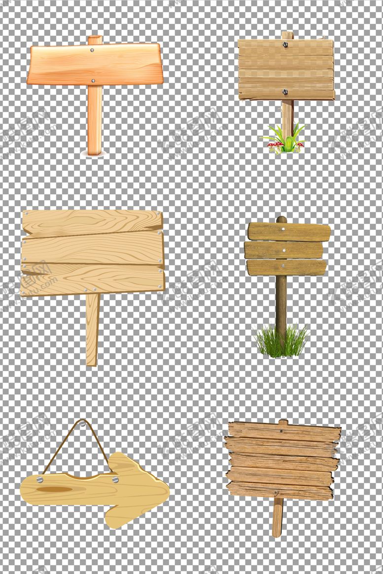 编号：11561009120705027043【酷图网】源文件下载-手绘木制路牌