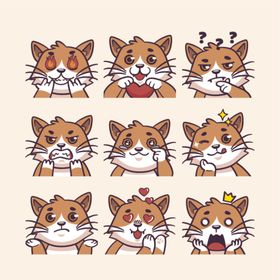 可爱猫咪多样表情插画