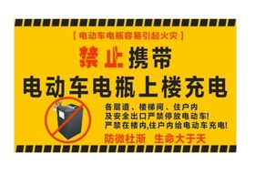 电动车禁止上楼停放充电海报