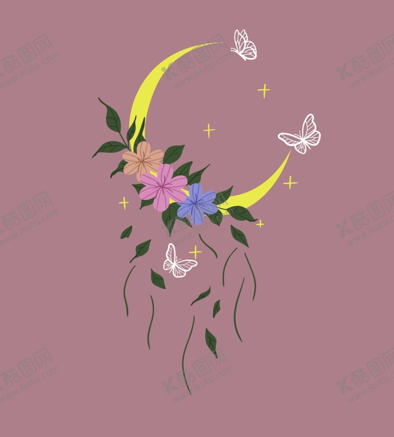 编号：65244012161123411770【酷图网】源文件下载-月亮花蝴蝶
