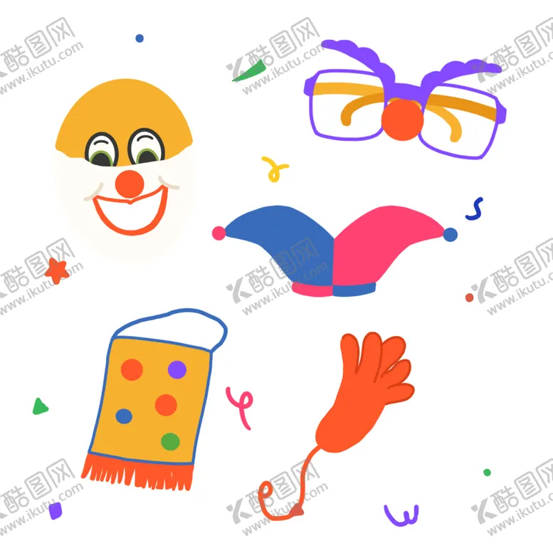 编号：60010701292255057363【酷图网】源文件下载-愚人节帽子组合