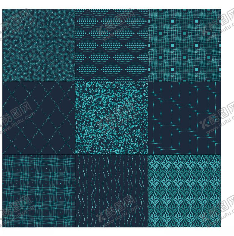 编号：85542811021321555051【酷图网】源文件下载-蓝绿色调几何图案拼接