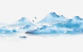 新中式水墨山水画