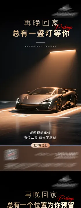 地产车位价值痛点系列海报