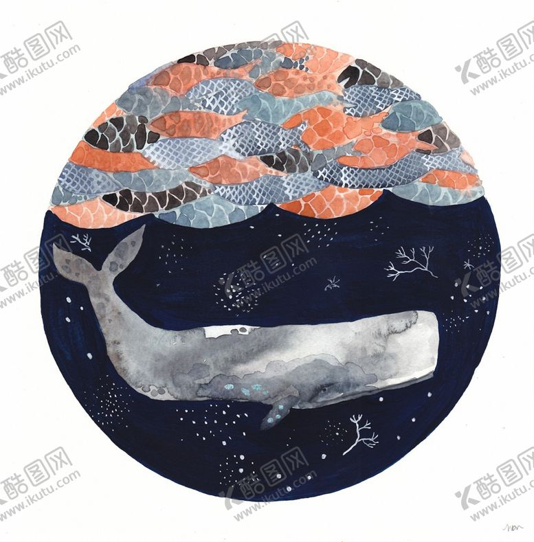 编号：53369607040141541624【酷图网】源文件下载-北欧风格淡色水彩画