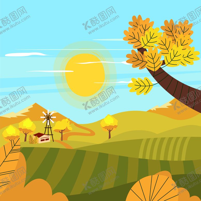 编号：38970802100139033863【酷图网】源文件下载-矢量农场背景