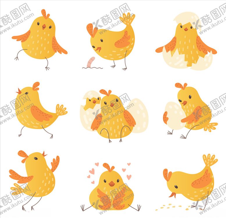 编号：45868009292101262886【酷图网】源文件下载-卡通小鸡