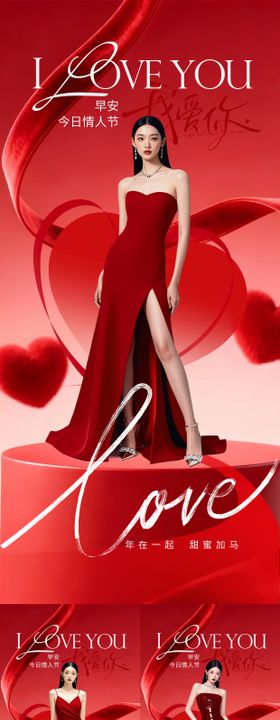 医美情人节早安海报