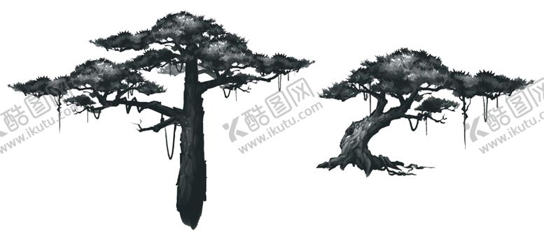 编号：44189910120845177123【酷图网】源文件下载-水墨中国风迎客松