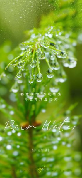 雨水节气海报春地产谷二十四
