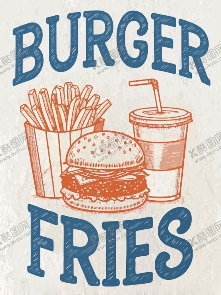 编号：45319004141852412141【酷图网】源文件下载-汉堡薯条插画