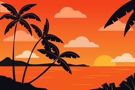 日出日落风景夕阳海报背气象现象