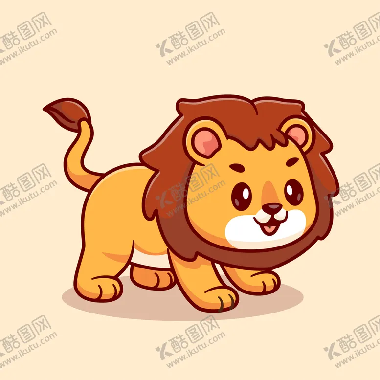 编号：26158409171820088972【酷图网】源文件下载-卡通雄狮动物狮子插画素材