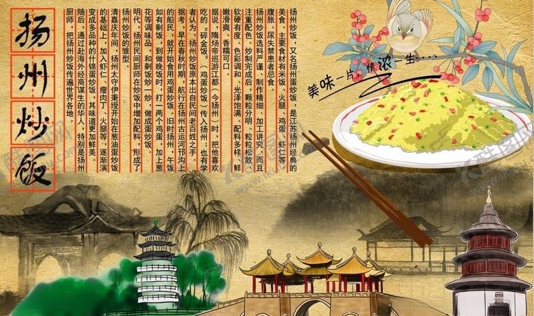 编号：73081010281703192654【酷图网】源文件下载-扬州炒饭背景墙PSD模板下载