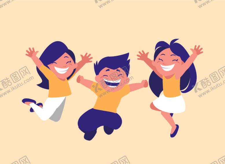 编号：11815509252351353566【酷图网】源文件下载-快乐人物孩子插画