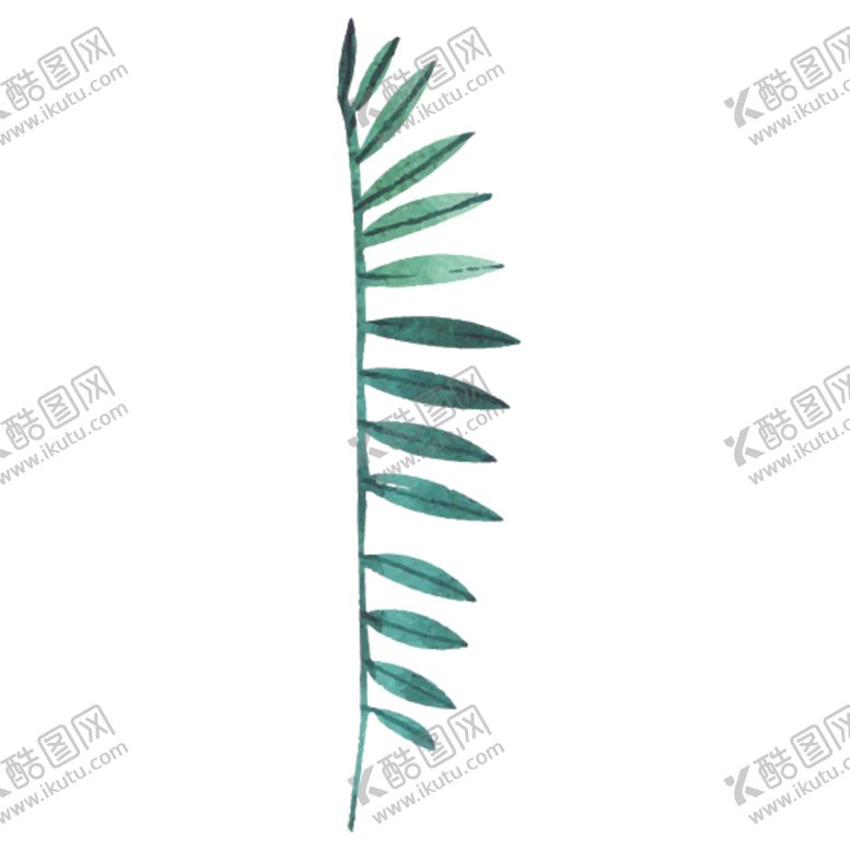 编号：47392507050144225823【酷图网】源文件下载-绿色水彩植物树叶