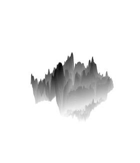抽象山峰迷雾泼墨梦幻