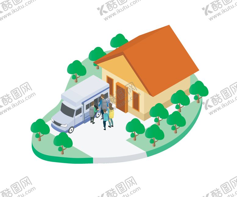 编号：17235410070530202694【酷图网】源文件下载-房车房子25d插画
