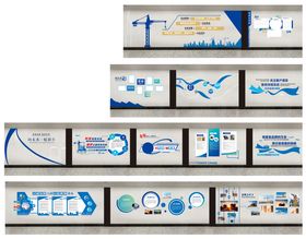 塔机公司管理文化墙背景板