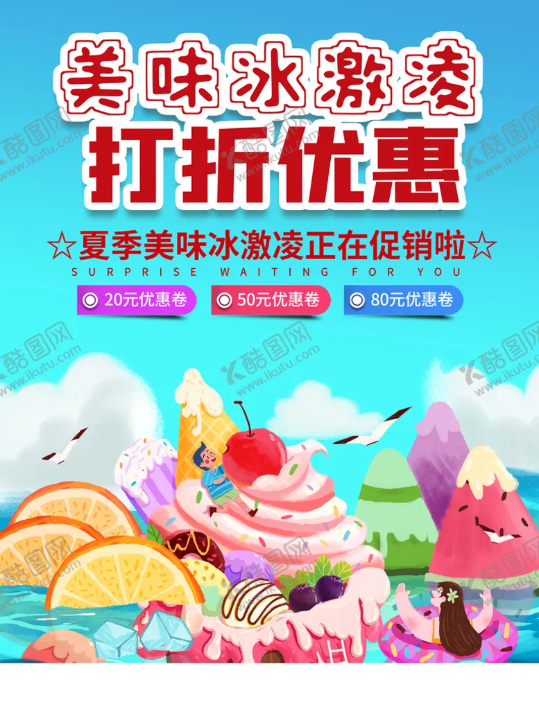 编号：07195809140008140587【酷图网】源文件下载-冰淇淋海报甜点展架冷饮