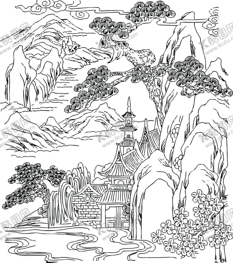 编号：57913209141748260429【酷图网】源文件下载-手绘山村
