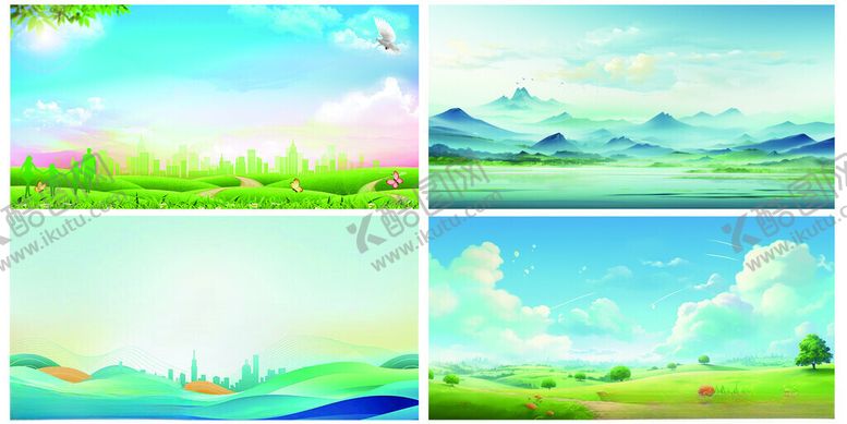 编号：40165311191643102372【酷图网】源文件下载-清新自然风景展板版面背景