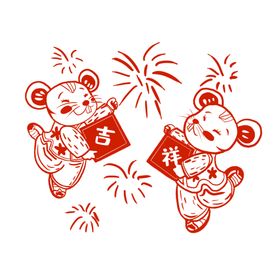 中国风节日剪纸画