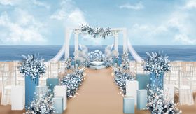 婚礼效果图浪漫背景舞台简约定制