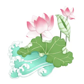 荷花素材夏至夏天古风背景